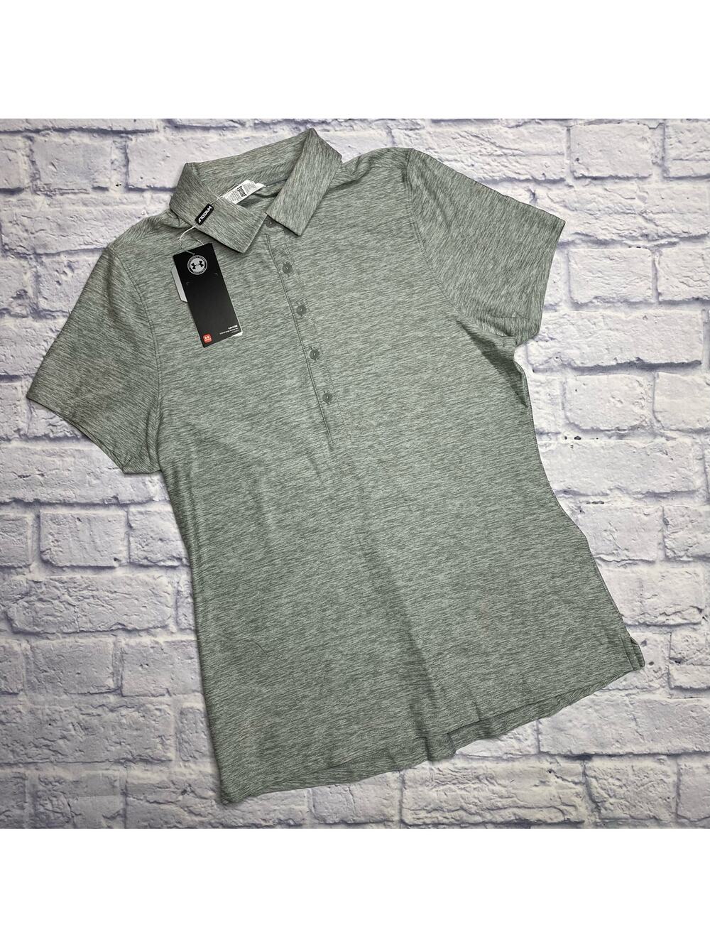 NEW Under Armour Fitted Golf Polo in Gray